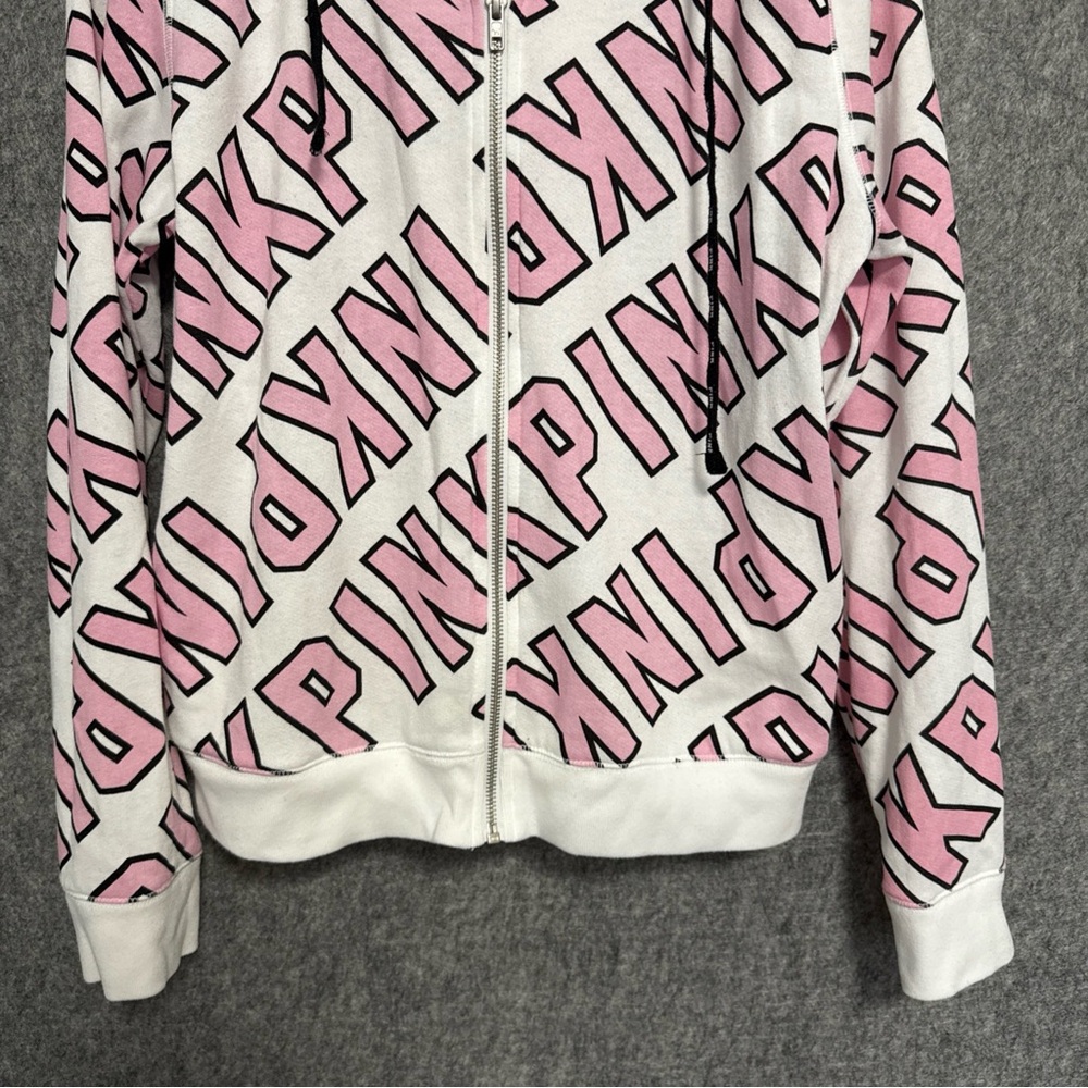 VICTORIA'S SECRET PINK GRAPHIC HOODIE FASHION SHOW FULL ZIP size L - Picture 3 of 12